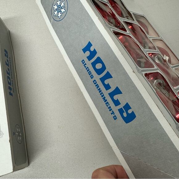 Vintage Holly Red Glass Ball Ornaments 20 Christmas Holiday Decor 2pks of 10 - Picture 3 of 8